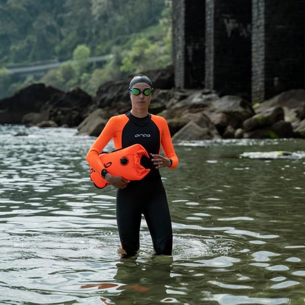 2026 Orca Womens Vitalis Hi-Vis Back Zip Open Water Swim Wetsuit NN674601 - Black